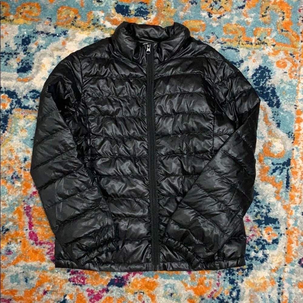 UNIQLO BLACK SHINY PUFFER JACKET